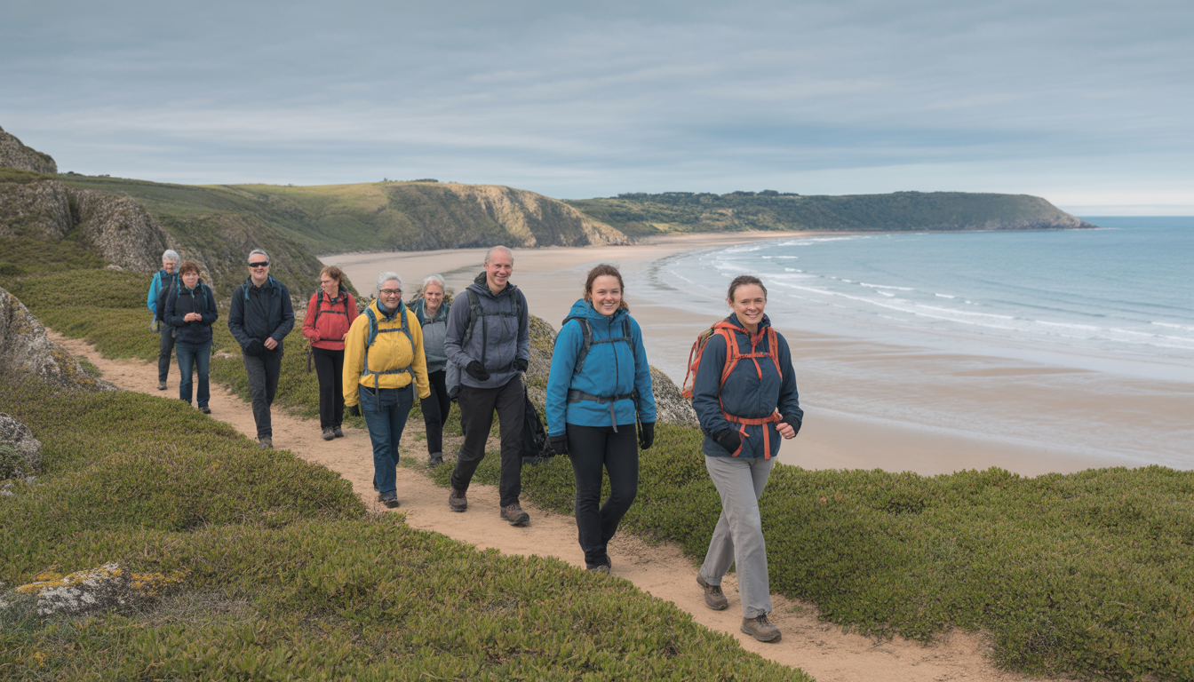 Chodyrexphothen coastal walk group with TerraStride